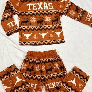 Texas Longhorn Toddler Fleece 2-Piece Set – Size 2T – Christmas Edition